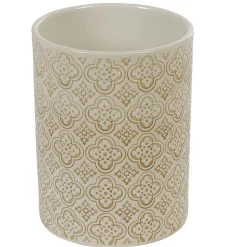 Gifi Pot à ustensiles de cuisine en céramique à motifs beige