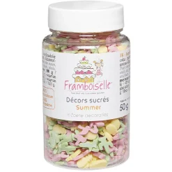 Gifi Pot de Décor en sucre Modèle Tropical Orange, Vert et Rose