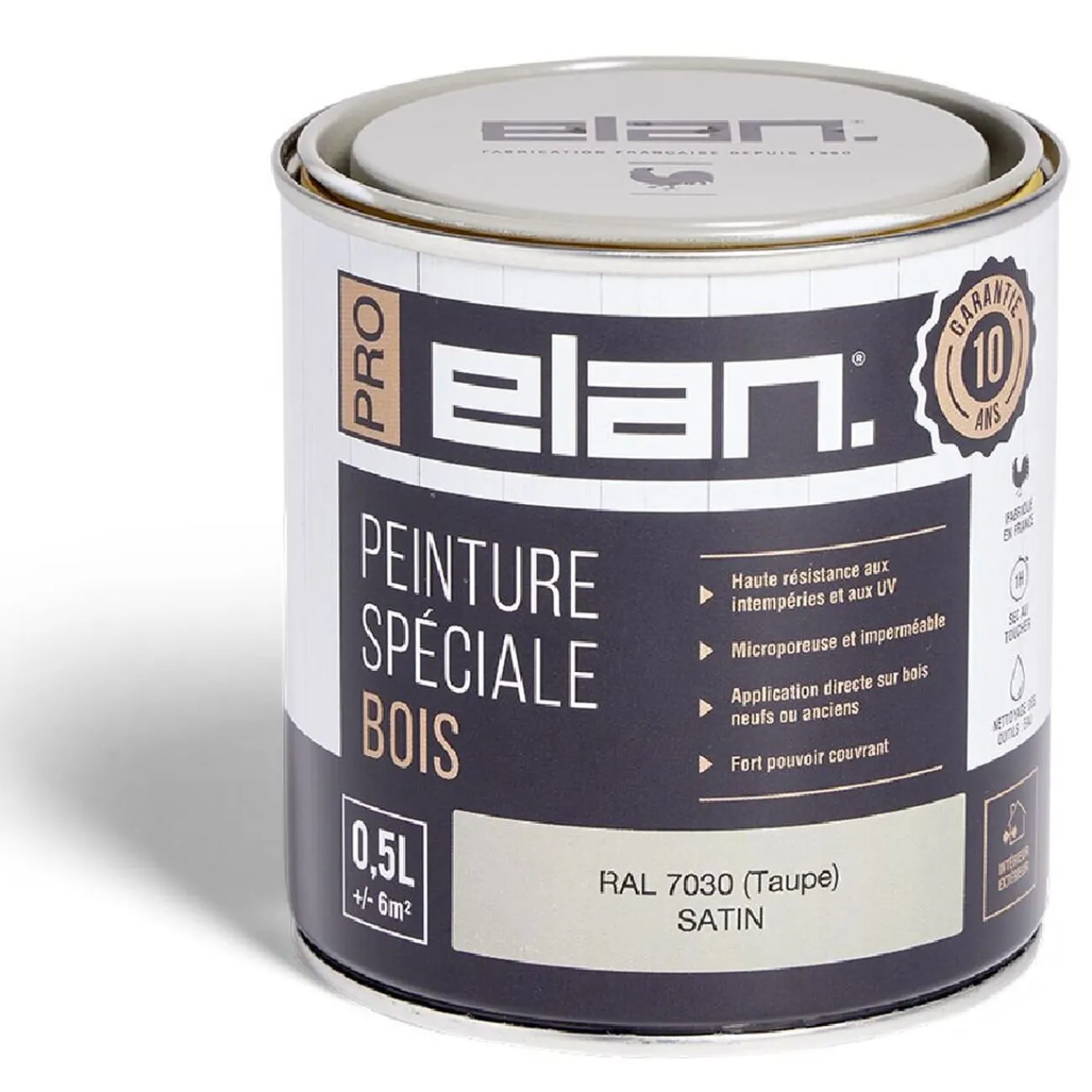 Gifi Peinture^Pot peinture Elan bois int/ext taupe 0,5L