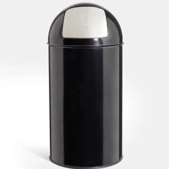 Gifi Nettoyage Et Entretien|Poubelle à bascule 50L Ø36xH74cm métal noir