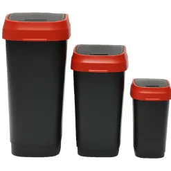 Gifi Nettoyage Et Entretien|Poubelle 10 L rouge et noir
