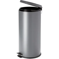 Gifi Nettoyage Et Entretien|Poubelle à pédale en métal gris 30L