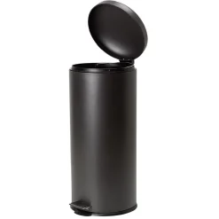 Gifi Nettoyage Et Entretien|Poubelle à pédale frein de chute et seau intérieur métal noir 30L