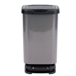 Gifi Nettoyage Et Entretien|Poubelle à pédale Jive aspect carbone noir 40 L