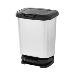 Gifi Nettoyage Et Entretien|Poubelle à pédale Jive noir et gris 20 L