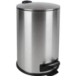 Gifi Nettoyage Et Entretien|Poubelle à pédale 20L en métal gris argenté
