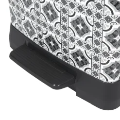 Gifi Nettoyage Et Entretien|Poubelle à pédale motif carreau de ciment gris et blanc 50 L