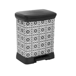 Gifi Nettoyage Et Entretien|Poubelle à pédale motif carreaux de ciment 30 L