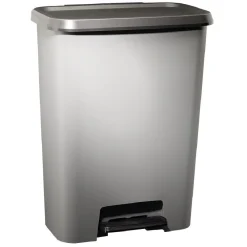 Gifi Nettoyage Et Entretien|Poubelle à pédale plastique gris 50L