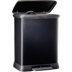 Gifi Nettoyage Et Entretien|Poubelle à pédale plastique noir carbone 30L