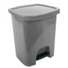 Gifi Aménagement Salle De Bain^Poubelle à pédale rectangulaire grise 6L