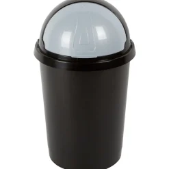 Gifi Nettoyage Et Entretien|Poubelle à rabat 25 L noire grise