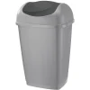 Gifi Nettoyage Et Entretien|Poubelle à rabat bascule grise et noire H52cm 25L