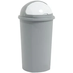 Gifi Nettoyage Et Entretien|Poubelle à rabat grise Ø39,5xH75cm 50L