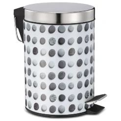 Gifi Nettoyage Et Entretien|Poubelle de salle de bain en métal décor galet 3L
