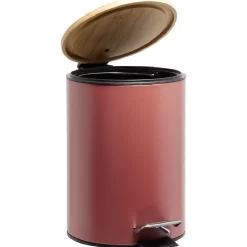 Gifi Nettoyage Et Entretien|Poubelle de salle de bain 3L marron naturel