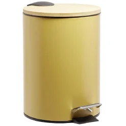 Gifi Nettoyage Et Entretien|Poubelle de salle de bain 3L jaune naturel