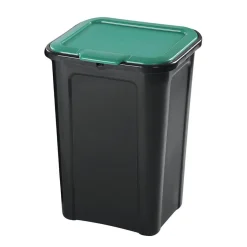 Gifi Nettoyage Et Entretien|Poubelle de tri couvercle vert 45L