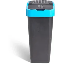 Gifi Nettoyage Et Entretien|Poubelle de tri pour papier 60L plastique bleu et noir