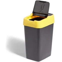 Gifi Nettoyage Et Entretien|Poubelle de tri pour plastique 18L plastique jaune et noir