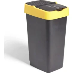 Gifi Nettoyage Et Entretien|Poubelle de tri pour plastique 60L plastique jaune et noir