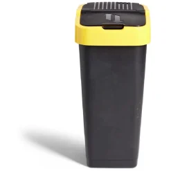 Gifi Nettoyage Et Entretien|Poubelle de tri pour plastique 60L plastique jaune et noir