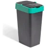 Gifi Nettoyage Et Entretien|Poubelle de tri pour verre 60L plastique vert et noir