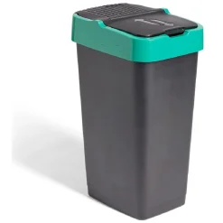 Gifi Nettoyage Et Entretien|Poubelle de tri pour verre 60L plastique vert et noir