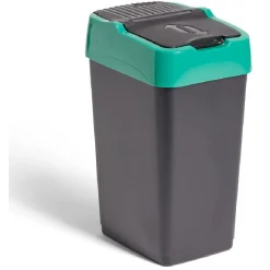 Gifi Nettoyage Et Entretien|Poubelle de tri pour verre 18L plastique vert et noir