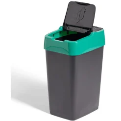 Gifi Nettoyage Et Entretien|Poubelle de tri pour verre 18L plastique vert et noir
