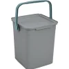 Gifi Nettoyage Et Entretien|Poubelle forme container avec anse gris vert 9 L