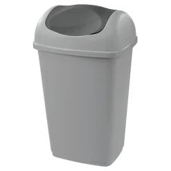 Gifi Nettoyage Et Entretien|Poubelle grise à rabat 9 L