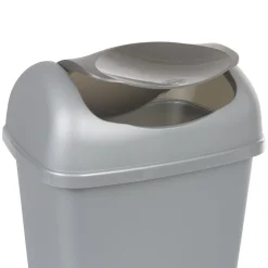 Gifi Nettoyage Et Entretien|Poubelle grise et noire à rabat 15 L