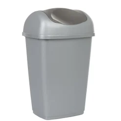 Gifi Nettoyage Et Entretien|Poubelle grise et noire à rabat 15 L