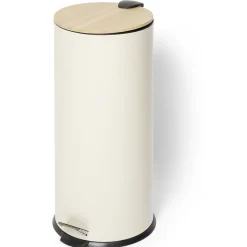 Gifi Nettoyage Et Entretien|Poubelle 30L à pédale et frein de chute métal beige