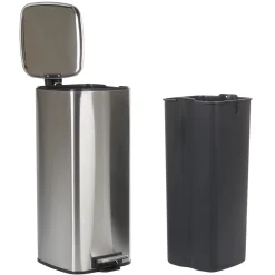 Gifi Nettoyage Et Entretien|Poubelle pédale gris métallisé 30 L