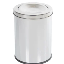 Gifi Nettoyage Et Entretien|Poubelle ronde 3 L avec couvercle amovible métal gris