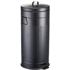 Gifi Nettoyage Et Entretien|Poubelle ronde à pédale 30 L noir