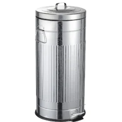 Gifi Nettoyage Et Entretien|Poubelle ronde à pédale 30 L gris métallisé