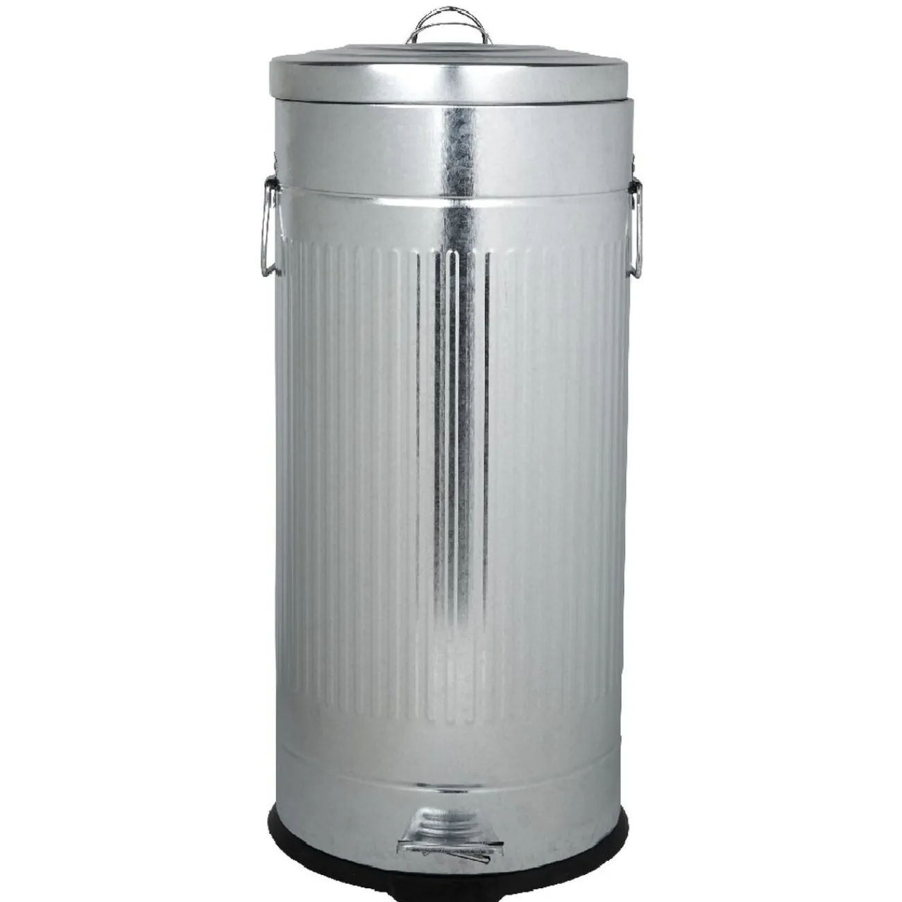 Gifi Nettoyage Et Entretien|Poubelle ronde vintage à pédale gris métallisé 30 L