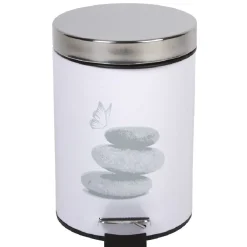 Gifi Nettoyage Et Entretien|Poubelle salle de bain 3 L design galets