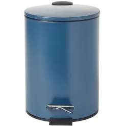 Gifi Nettoyage Et Entretien|Poubelle salle de bain à pédale métal bleu 3L