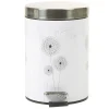 Gifi Nettoyage Et Entretien|Poubelle salle de bain blanche motif pissenlit 3 L