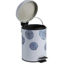 Gifi Nettoyage Et Entretien|Poubelle salle de bain blanche design cyclade bleu