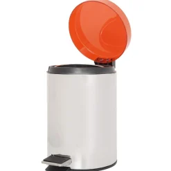 Gifi Nettoyage Et Entretien|Poubelle salle de bain grise et rouge 3 L