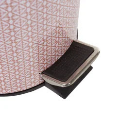 Gifi Nettoyage Et Entretien|Poubelle salle de bain métal motif carreau de ciment rose 3L