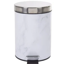Gifi Nettoyage Et Entretien|Poubelle salle de bain métal imprimé marbre 3L