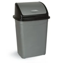 Gifi Nettoyage Et Entretien|Poubelle Swing à rabat 26 L gris et noir