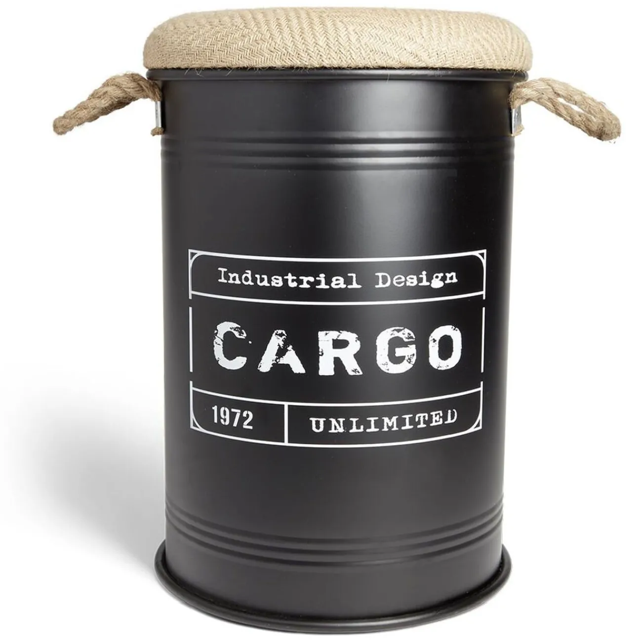 Gifi Rangement|Pouf coffre de rangement moyen modèle Ø34xH49,5cm noir