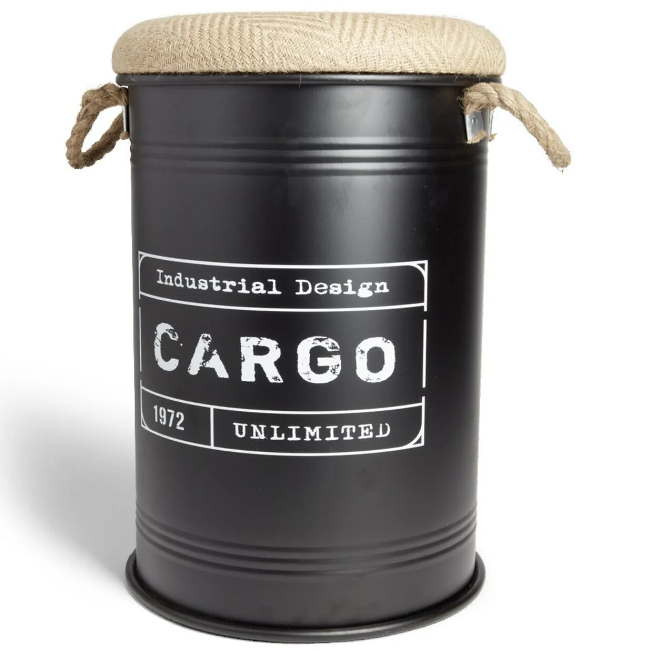 Gifi Rangement|Pouf coffre de rangement moyen modèle Ø34xH49,5cm noir